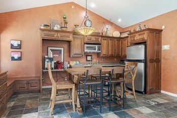 Fully furnished kitchen with cabinets